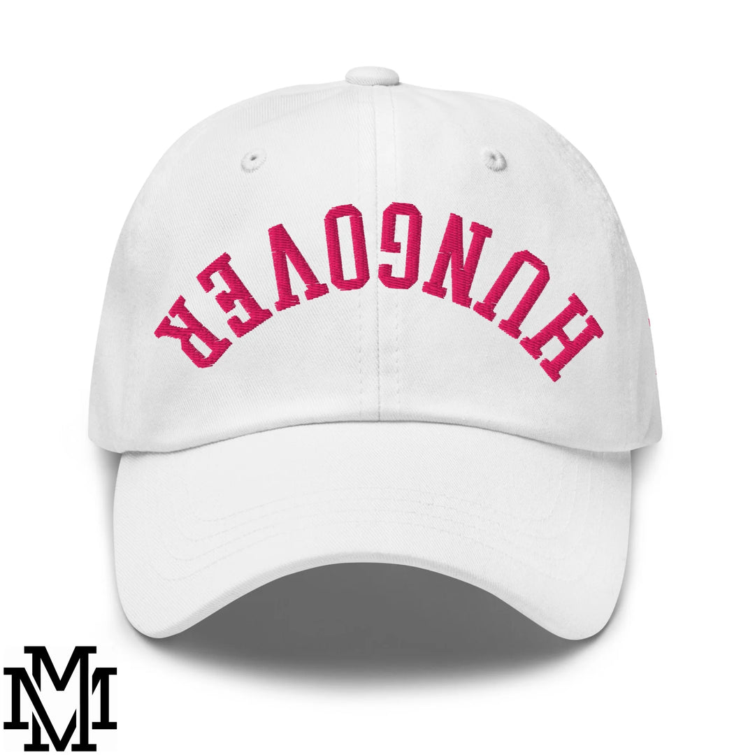Upside Down Hangover Embroidered Unstructured Dad Hat - White