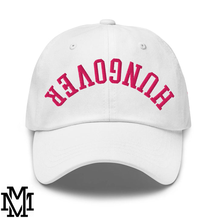 Upside Down Hangover Embroidered Unstructured Dad Hat - White