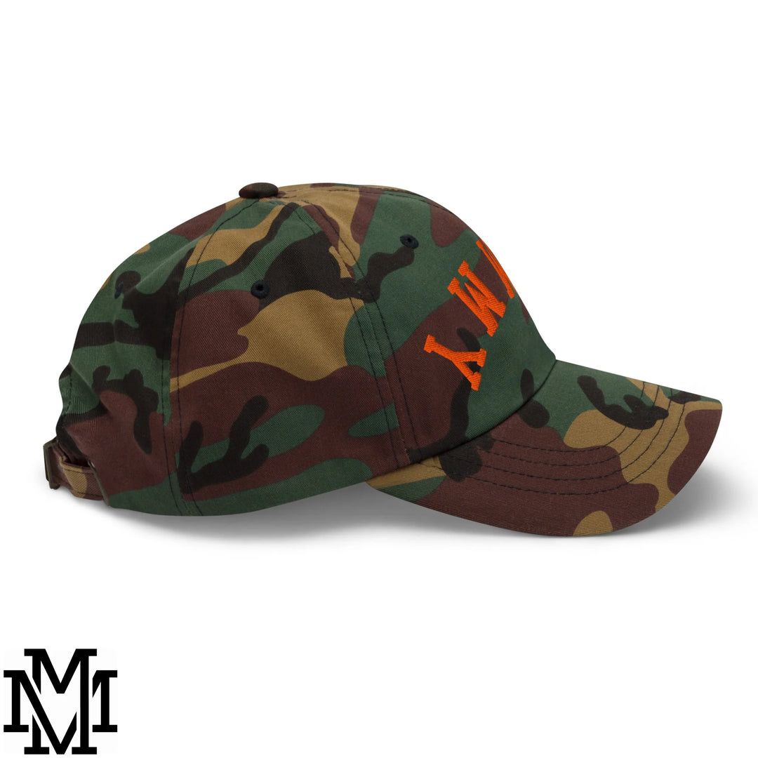 Upside Down Mommy Embroidered Unstructured Dad Hat - Green Camo