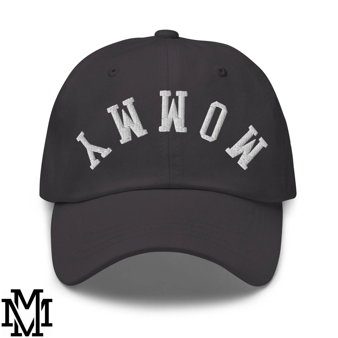 Upside Down Mommy Embroidered Unstructured Dad Hat - Dark Grey