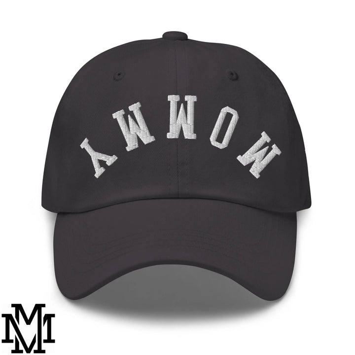 Upside Down Mommy Embroidered Unstructured Dad Hat - Dark Grey