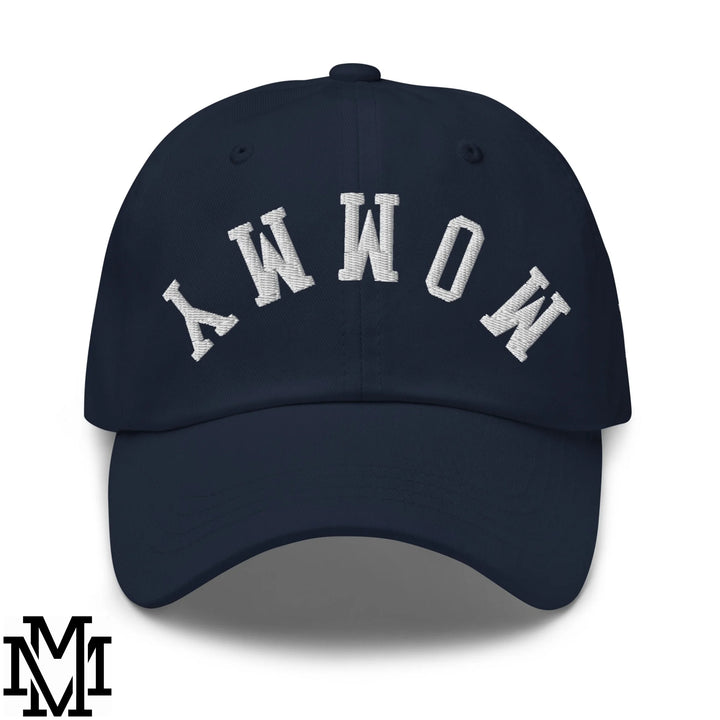 Upside Down Mommy Embroidered Unstructured Dad Hat - Navy