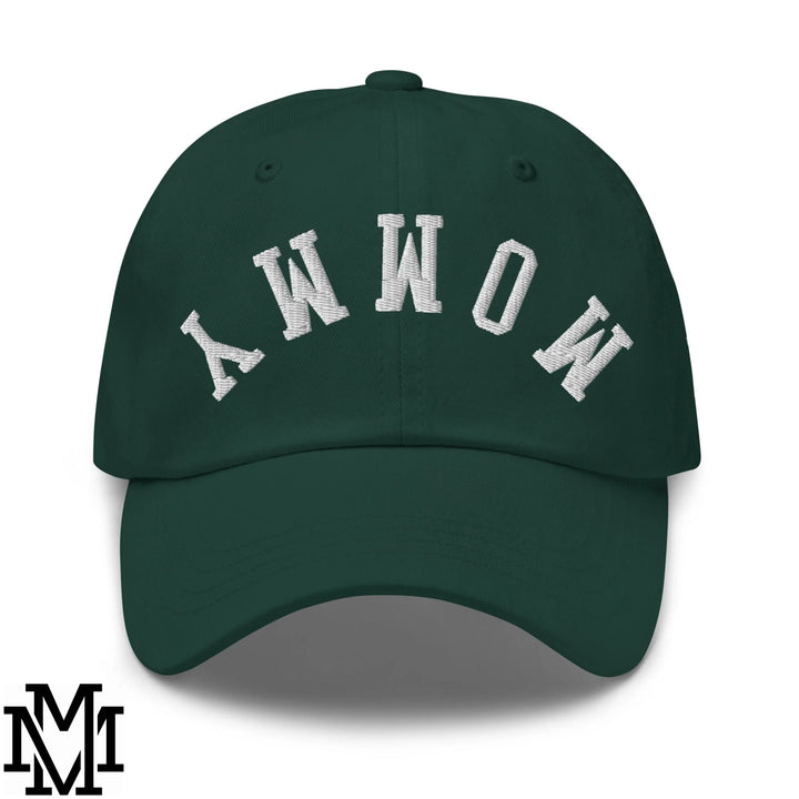 Upside Down Mommy Embroidered Unstructured Dad Hat - Spruce