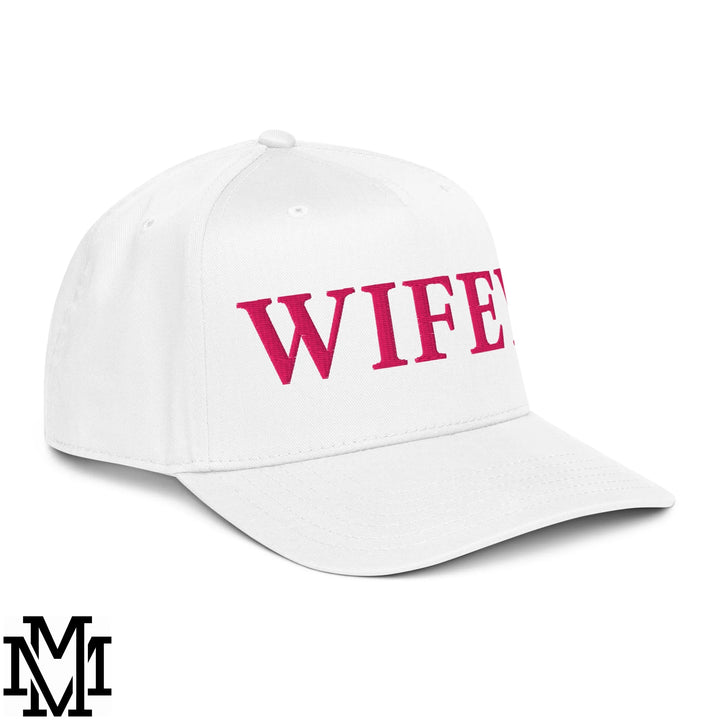 Wifey Embroidered Baseball Snapback Hat - White