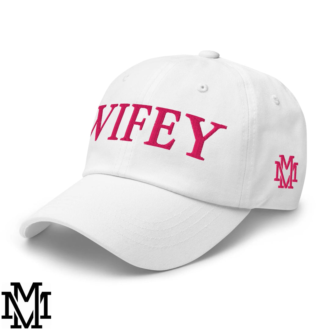 Wifey Embroidered Unstructured Dad Hat - White