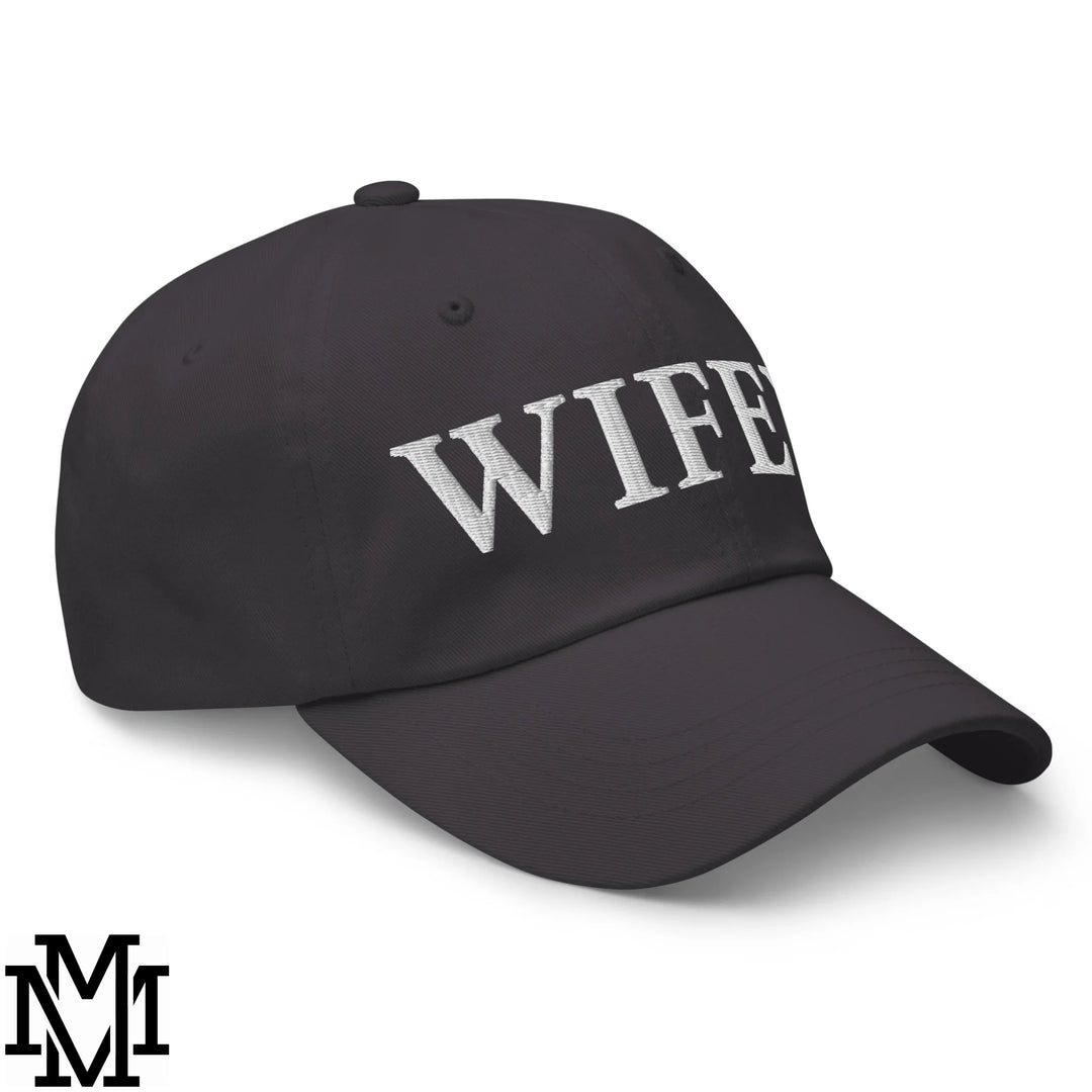 Wifey Embroidered Unstructured Dad Hat - Dark Grey