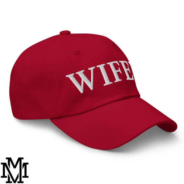 Wifey Embroidered Unstructured Dad Hat - Cranberry