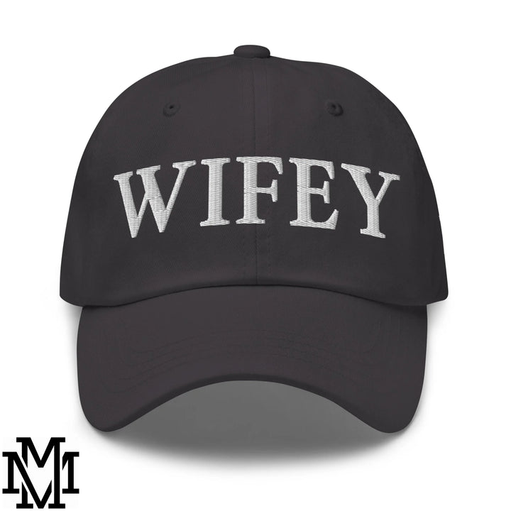 Wifey Embroidered Unstructured Dad Hat - Dark Grey