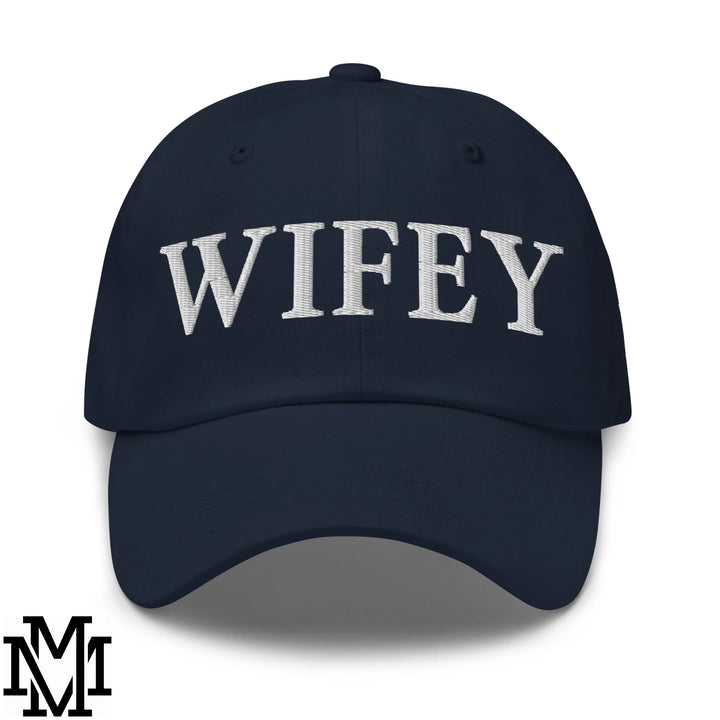 Wifey Embroidered Unstructured Dad Hat - Navy