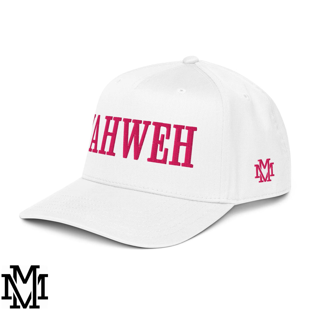 Yahweh Embroidered Baseball Snapback Hat - White