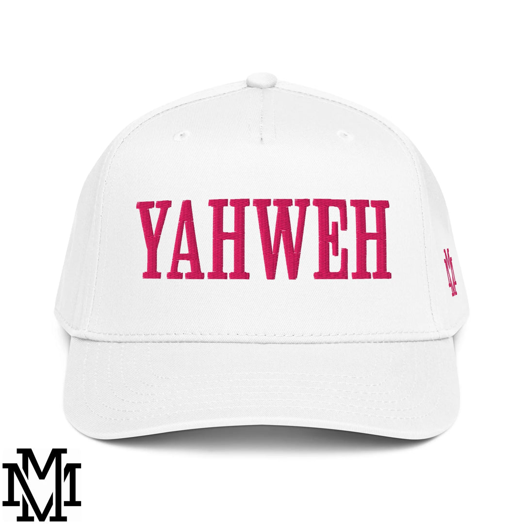 Yahweh Embroidered Baseball Snapback Hat - White