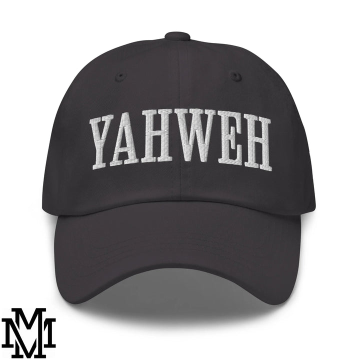 Yahweh Embroidered Unstructured Dad Hat - Dark Grey