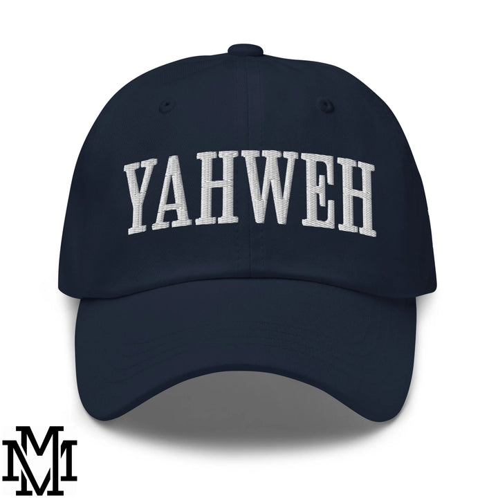 Yahweh Embroidered Unstructured Dad Hat - Navy