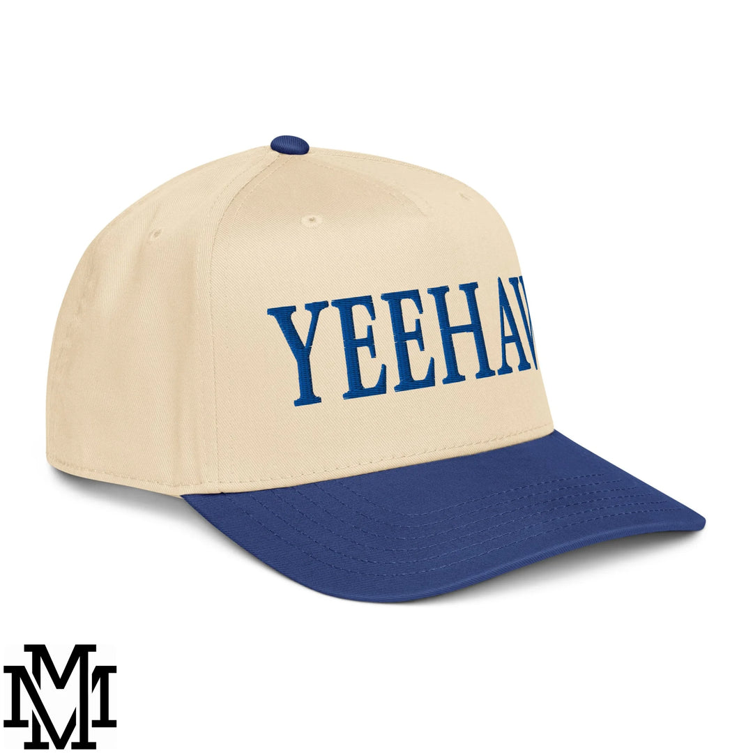 Yeehaw Embroidered Baseball Snapback Hat - Royal Natural