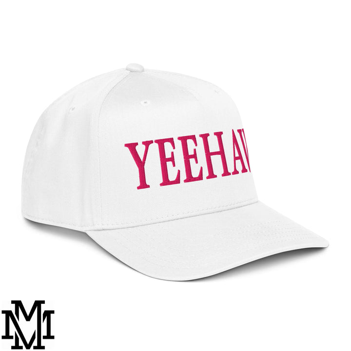 Yeehaw Embroidered Baseball Snapback Hat - White
