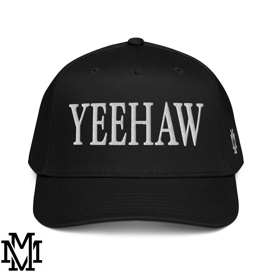 Yeehaw Embroidered Baseball Snapback Hat - Black