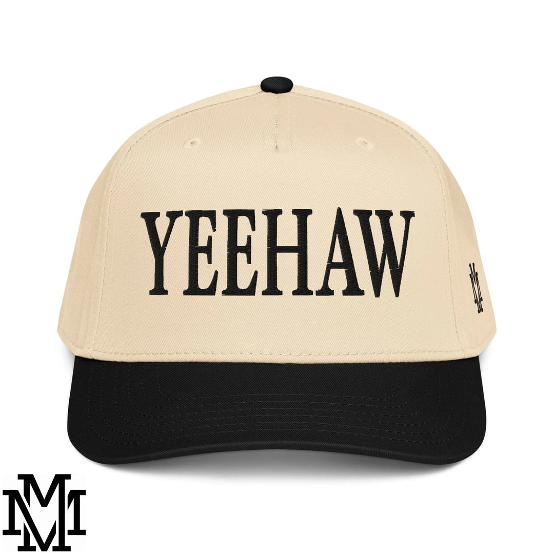 Yeehaw Embroidered Baseball Snapback Hat - Black Natural