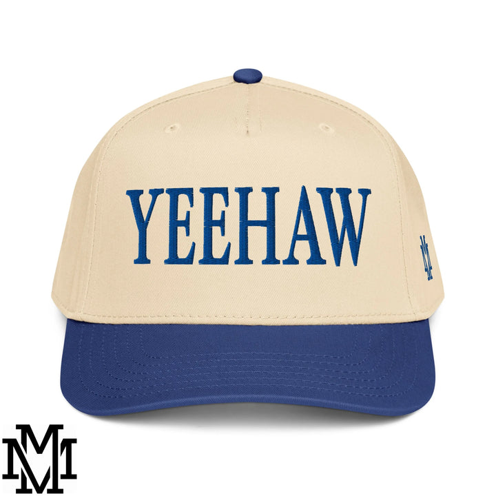 Yeehaw Embroidered Baseball Snapback Hat - Royal Natural