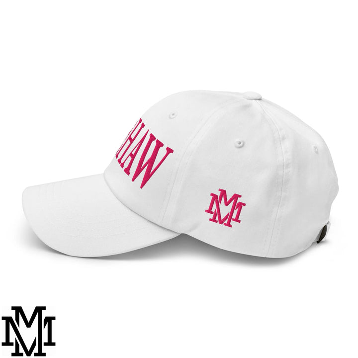 Yeehaw Embroidered Unstructured Dad Hat - White