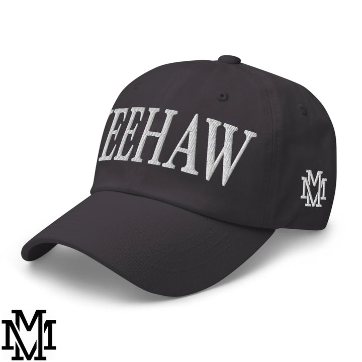 Yeehaw Embroidered Unstructured Dad Hat - Dark Grey