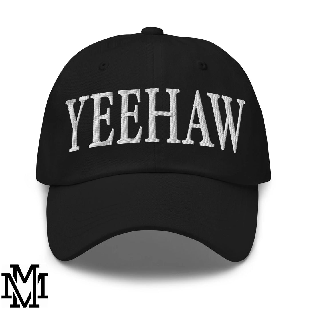 Yeehaw Embroidered Unstructured Dad Hat - Black