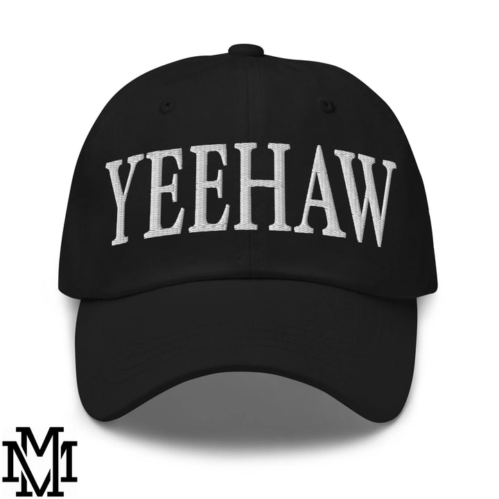 Yeehaw Embroidered Unstructured Dad Hat - Black