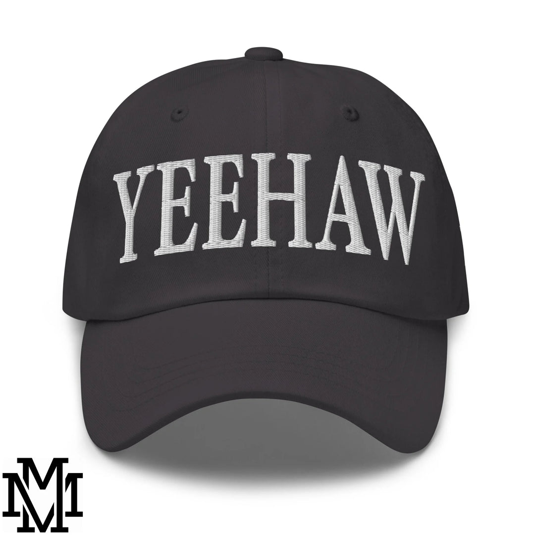Yeehaw Embroidered Unstructured Dad Hat - Dark Grey