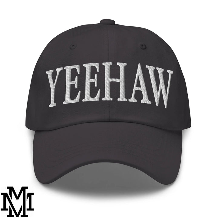 Yeehaw Embroidered Unstructured Dad Hat - Dark Grey