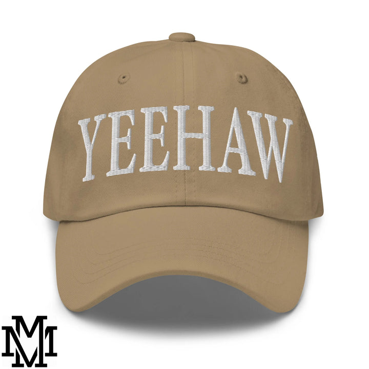 Yeehaw Embroidered Unstructured Dad Hat - Khaki