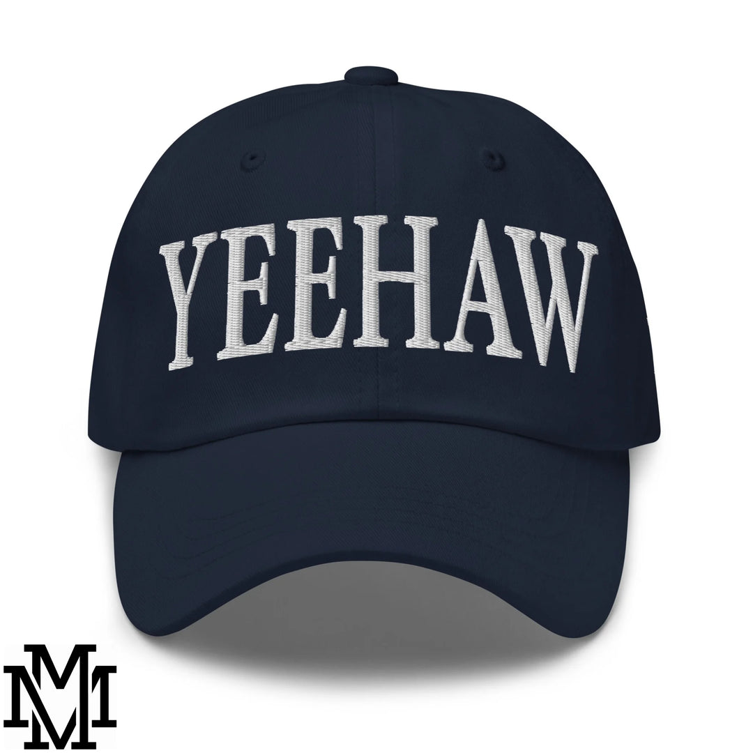 Yeehaw Embroidered Unstructured Dad Hat - Navy