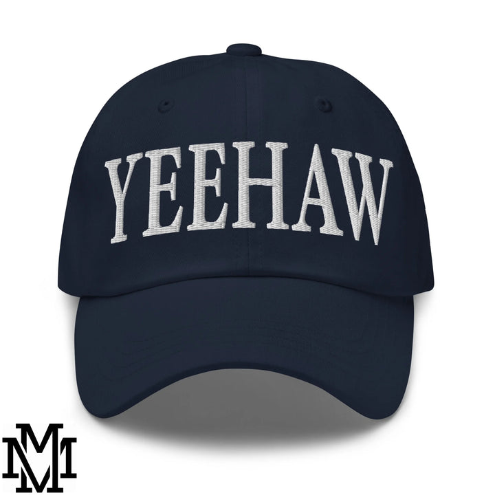 Yeehaw Embroidered Unstructured Dad Hat - Navy