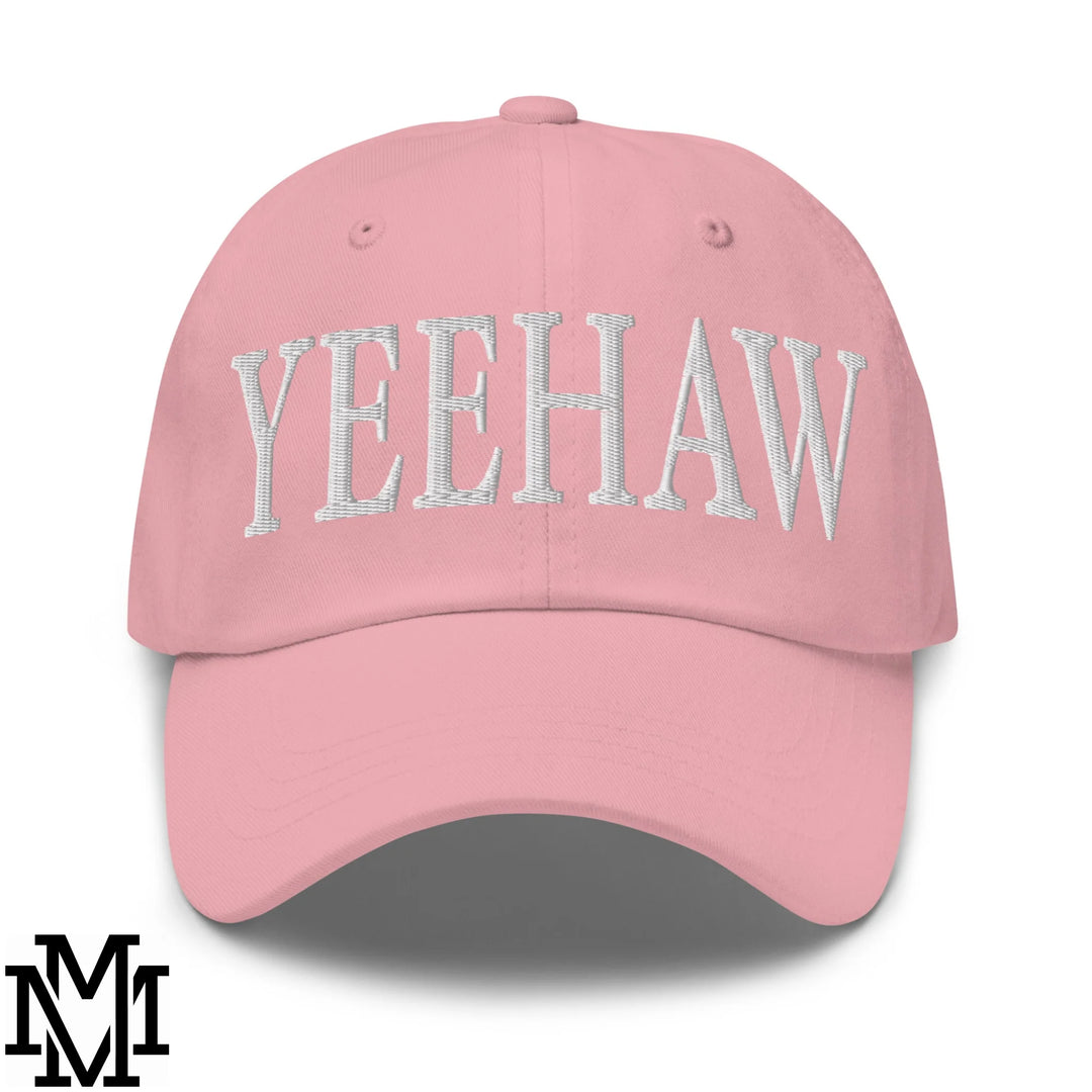 Yeehaw Embroidered Unstructured Dad Hat - Pink